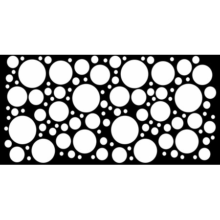 LaserCut Metal Privacy Fence, CirclePoints, Black, 24 X 48/pc